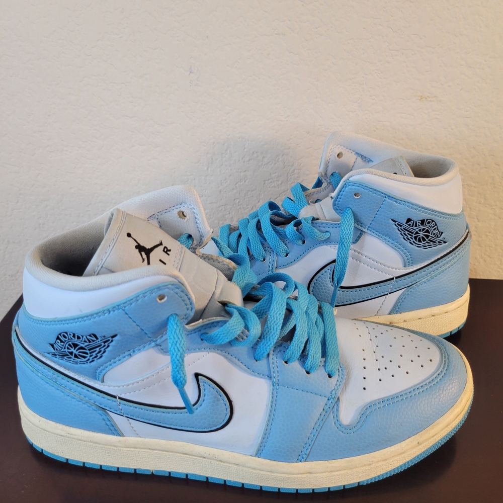 Jordan Women's Sky Blue and White Sneakers